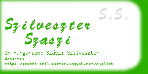 szilveszter szaszi business card